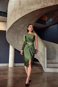 Vestido Eda verde oliva