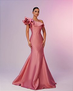 Vestido Pompeia rose + Clutch Brinde