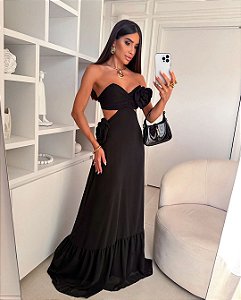 Vestido Andy preto + Clutch brinde