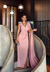 Vestido Lucya rose + Clutch Brinde