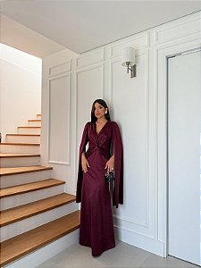 Vestido Isabel marsala + Clutch Brinde
