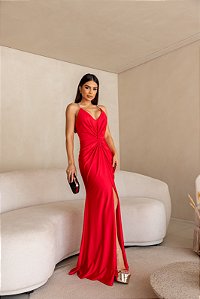 Vestido Chicago vermelho + Clutch Brinde