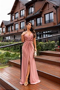Vestido Chicago rose + Clutch Brinde