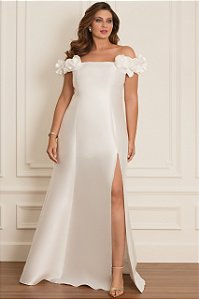 Vestido Calcutá branco + Clutch brinde