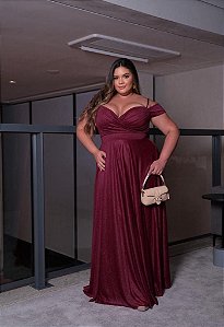 Vestido Manuela Marsala + Clutch Brinde