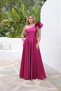 Vestido Gênova Pink + Clutch Brinde
