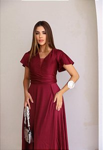 Vestido Zuri Marsala + Clutch Brinde