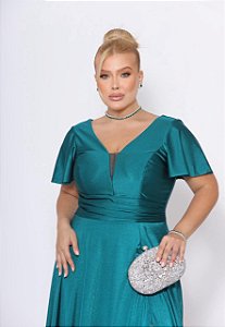 Vestido Zuri Azul Petróleo + Clutch Brinde