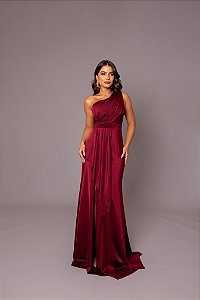 Vestido Cancún Marsala + Clutch Brinde