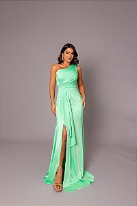 Vestido Cáncun Verde Tifanny + Clutch Brinde