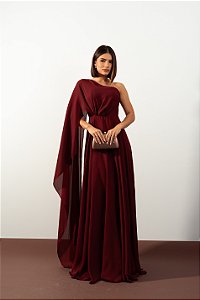 Vestido Liora Marsala + Clutch Brinde