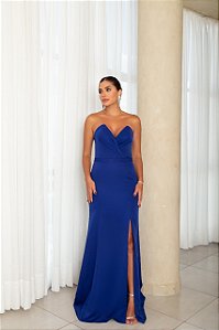 Vestido Auren Azul Royal + Clutch Brinde