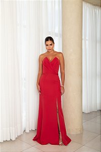 Vestido Auren Vermelho + Clutch Brinde