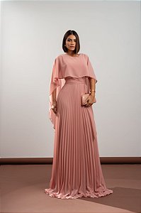 Vestido Veyra Rosê + Clutch Brinde