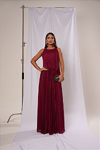 Vestido Audrey Vermelho com Brilho + Clutch Brinde