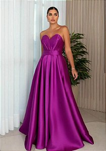 Vestido Virela Fúcsia + Clutch Brinde