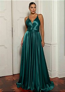 Vestido Vitta Verde Esmeralda + Clutch Brinde