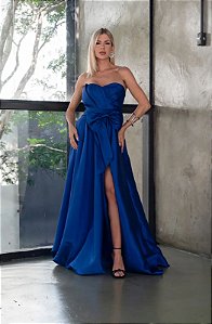 Vestido Sammy Azul Royal + Clutch Brinde