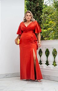 Vestido Lummê Terracota + Clutch Brinde