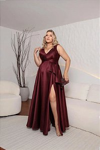 Vestido Enni Marsala + Clutch Brinde