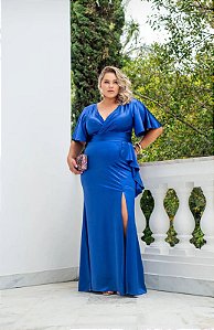 Vestido Lummê Azul Royal + Clutch Brinde