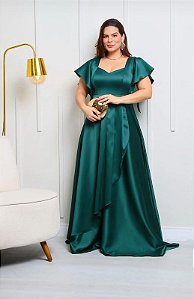 Vestido Lynn Verde Esmeralda + Clutch Brinde