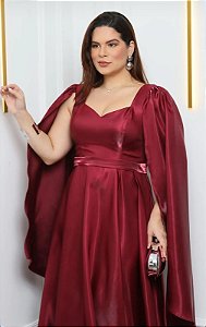 Vestido Dile Marsala + Clutch Brinde