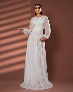 Vestido Mayla Branco + Clutch Brinde