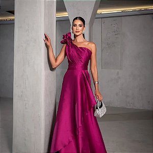 Vestido Alberta fucsia + Clutch Brinde