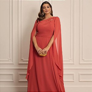 Vestido Anuska terracota + Clutch brinde