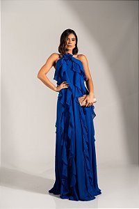 Vestido Florentina azul royal + Clutch brinde