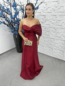 Vestido Olivia marsala + Clutch Brinde