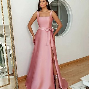 Vestido Greta rose + Clutch Brinde