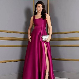 Vestido Greta fucsia + Clutch Brinde
