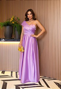 Vestido Estel lilas + Clutch Brinde