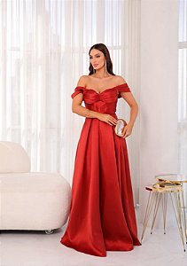 Vestido Margoth vermelho + Clutch Brinde