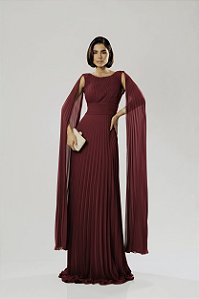 Vestido Juliete marsala  + Clutch Brinde