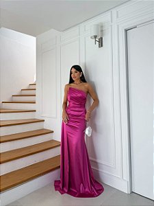 Vestido Amelie pink + Clutch Brinde