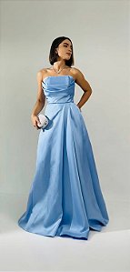 Vestido Sydney azul serenity + Clutch Brinde