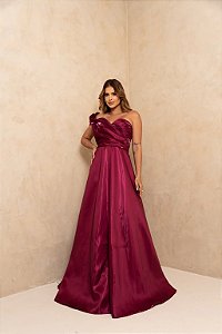 Vestido Sibel fucsia + Clutch Brinde