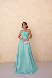 Vestido Sibel verde menta + Clutch Brinde