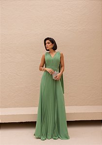 Vestido Rachel verde menta + Clutch Brinde