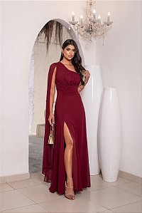 Vestido Francine marsala + Clutch Brinde