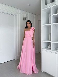 Vestido Alessandra rosa bebe + Clutch Brinde