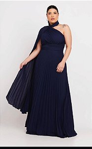 Vestido Gisela azul marinho + Clutch Brinde