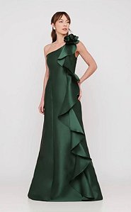 Vestido Giana verde esmeralda + clutch brinde