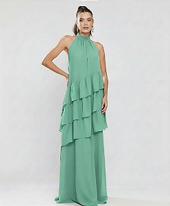 Vestido Jordana verde menta + Clutch Brinde