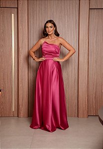 Vestido Penélope Rosa pink + Clutch Brinde