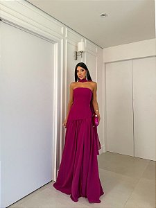Vestido Mariany fucsia + Clutch bride