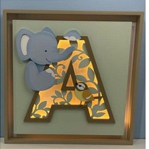 Quadro Safari Baby Elefante 38 X 45 - Mini Mundo Design